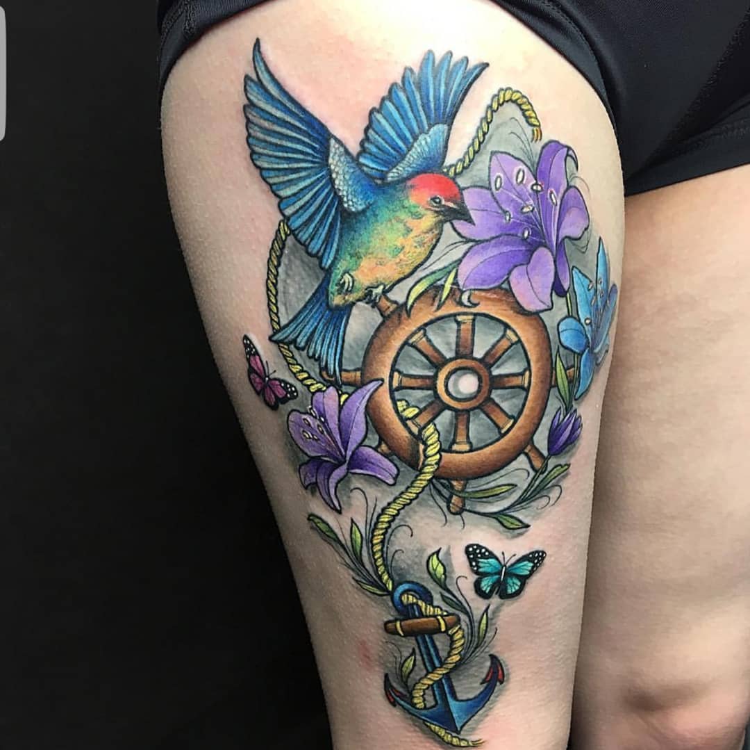 Some vivid colours on a beautiful scene by Noemi today on the lovely Susan at Watermelon Tattoo.
 
