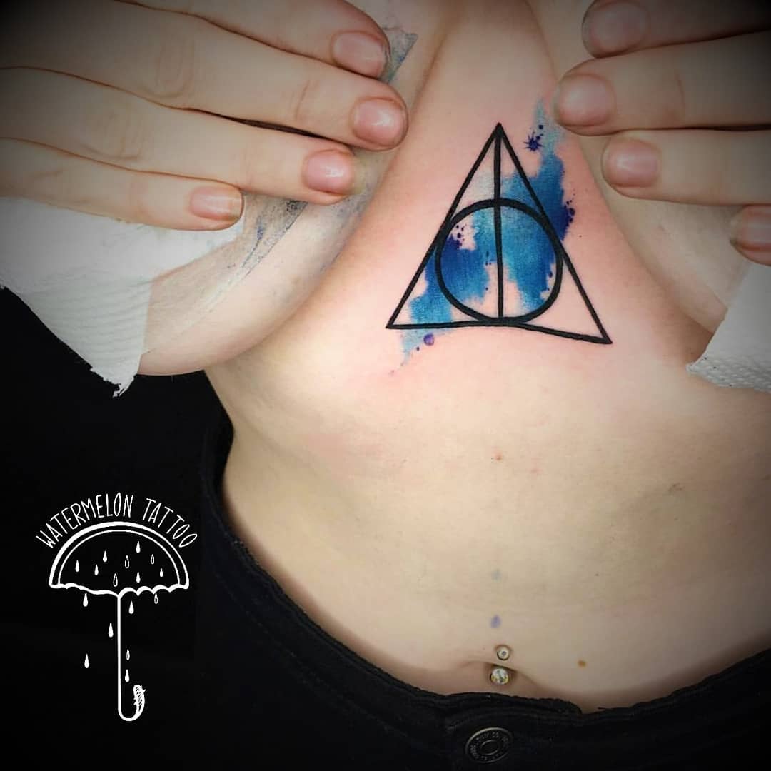 After 12 years of wanting it, I finally got my Deathly Hallows tattoo. :  r/harrypotter