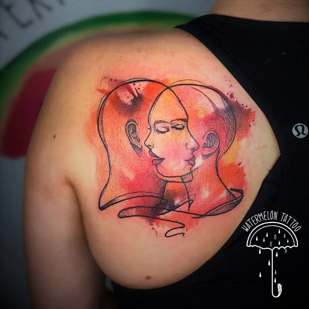 Lovely sketchy composition by Noemi at Watermelon Tattoo for Carine. 