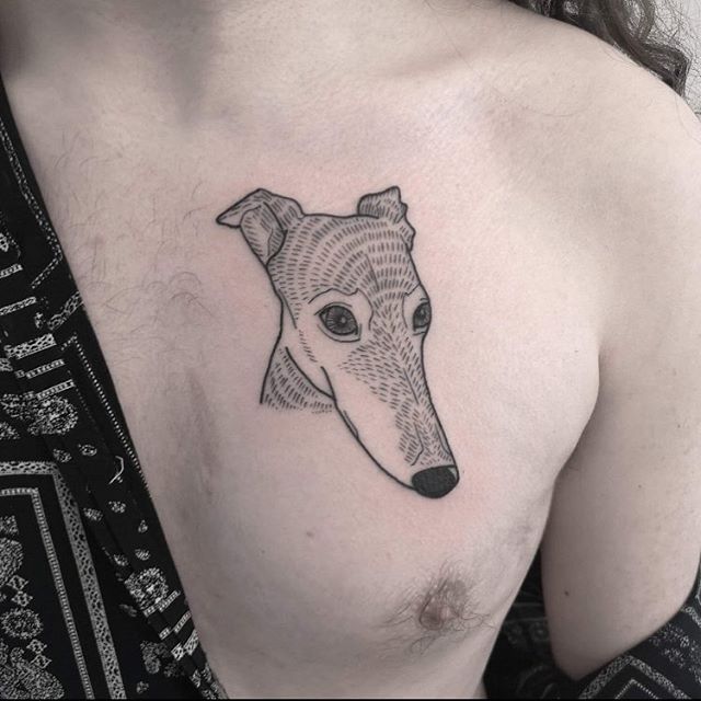 Pooch portrait by Sarah Louise! Done at Watermelon Tattoo.  