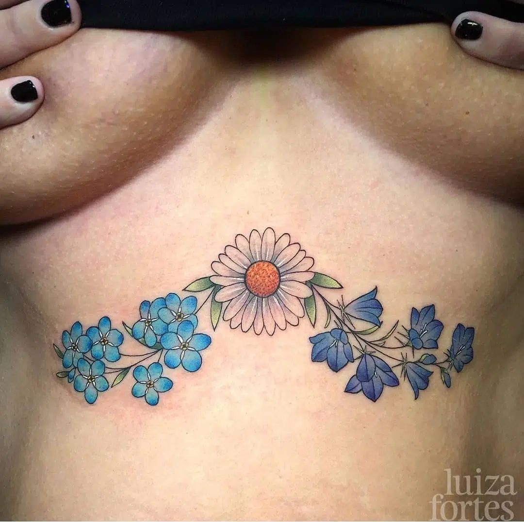 Lovely underboob florals for Michelle by Luiza done at Watermelon Tattoo. 
