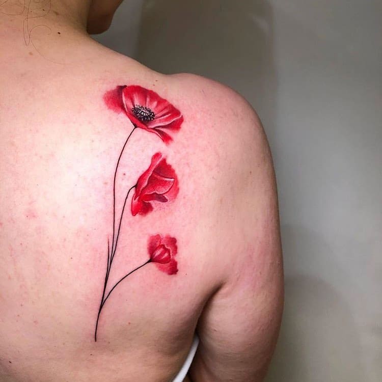 Poppies for Wendy’s first tattoo by Noemi! 