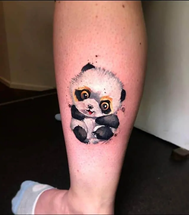 A wee bundle of fluffy panda!!! Tattoo by Noemi for the lovely Alison at Watermelon Tattoo! 