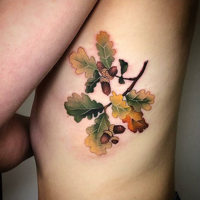 Oak leaf I got about a month ago By Glue at Exposed Temptations in  Manassas VA  rtattoos