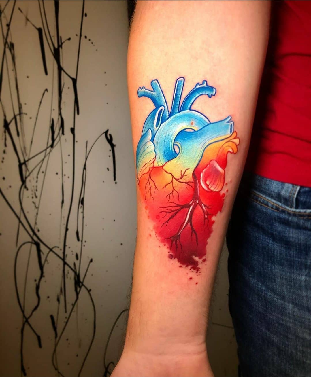 Watercolour heart by Noemi for Blairs first tattoo!
