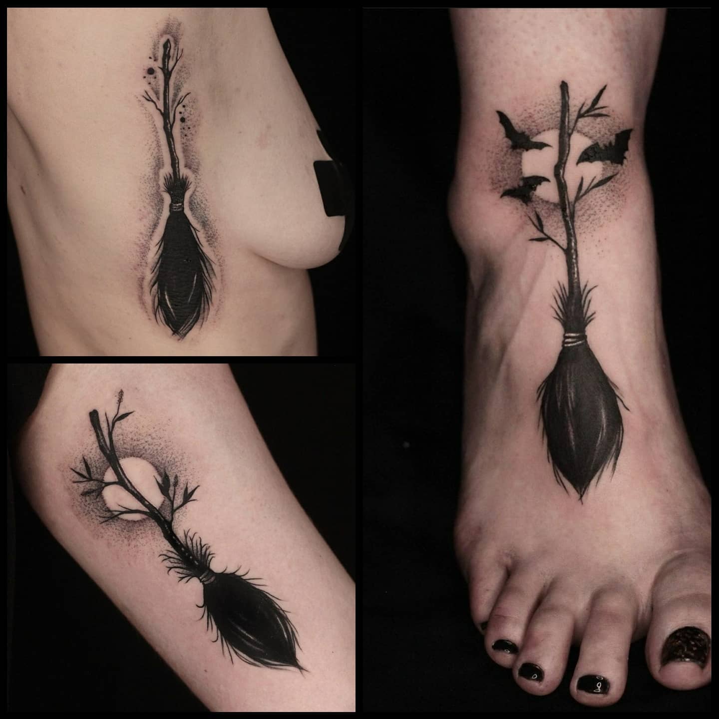 There's always room for a broom! These are the latest additions to Liz's coven! A couple of gaps left with Liz before Christmas, fill out the enquiry form online to book in!
lizminellitattoo                