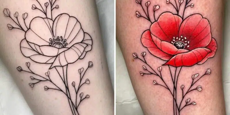 Flower Poppy Tattoo Vector Images (over 670)
