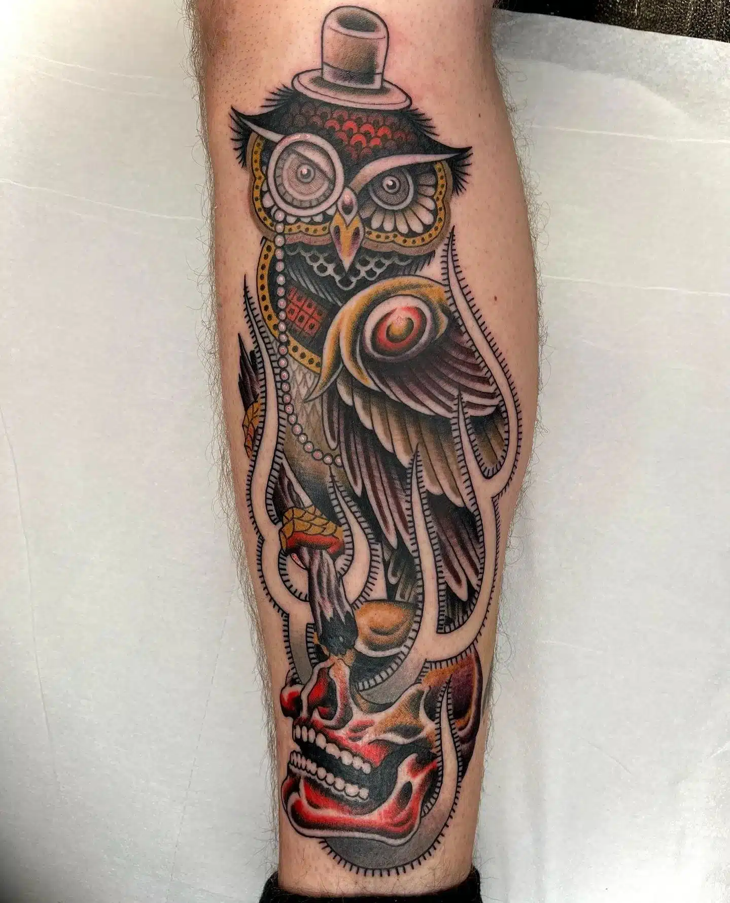 Check out this owl though!
Classy work by our Latino laddie Enrique for Martin who sat through a full day like an absolute pro.
enriquevemu 

Supplies from our sponsors:
magnumtattoosupplies.uk 

Using a choice of Enriques arsenal of machines:
martin.pintos.pintos 
dankubin 
vladbladirons 
And:
unigloves 
blackclaw 
thesolidink 
radiantcolorsink 

                 totaltattoo      