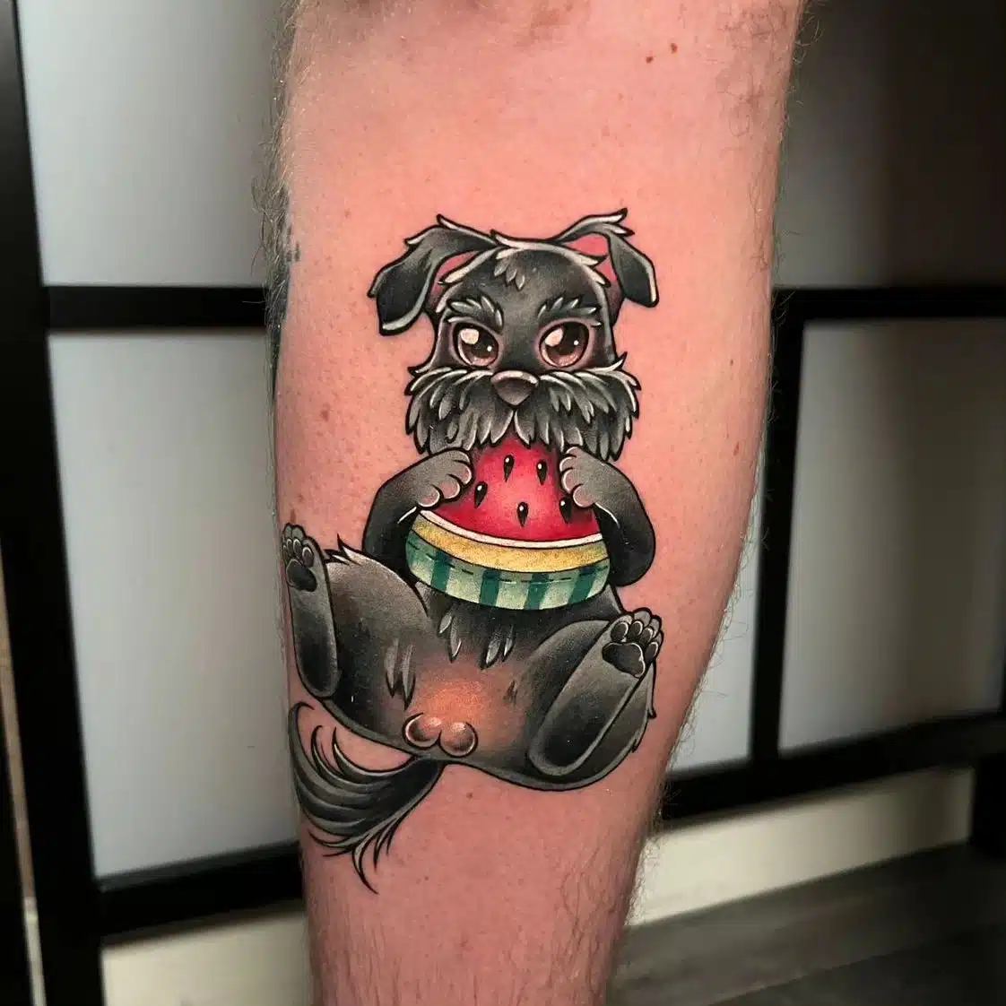 Gino! Our wee furry shop dog and his favourite plushie beautifully made by Natalia. (Though he has been castrated his wee baws were added in memorandum). 
naaat.j 

Done using:
yayofamilia
unigloves 
masttattoo.official 
Sponsored by:
magnumtattoosupplies.uk
yayofamilia

                    totaltattoo  tattoosnob  scottishtattooclub  female_tattoo_artists 