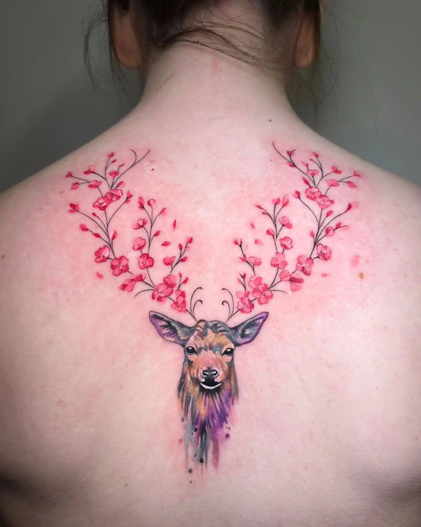 Stag with cherry blossoms |
Beautiful work by Noemi for Ashley
noemi_tattoo 
Supplies from our sponsors killerinktattoo  
And yayofamilia  

                scottishtattooclub  totaltattoo tattoosnob   tattoolifemagazine